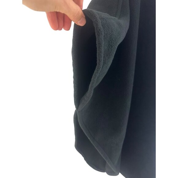 Liz Claiborne Black Fleece Cape Coat Poncho Attached Fur Leopard Scarf One Size - Picture 2 of 9